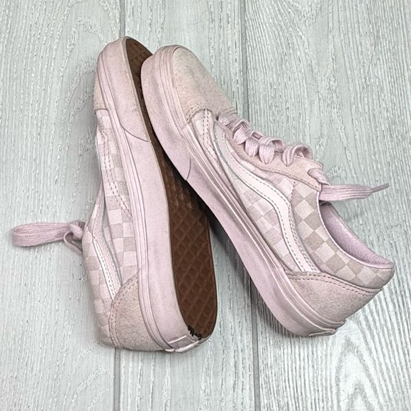 Girls Pink Vans, Soft Pink Checkered Vans, Sneakers, Size 3 - Picture 5 of 7